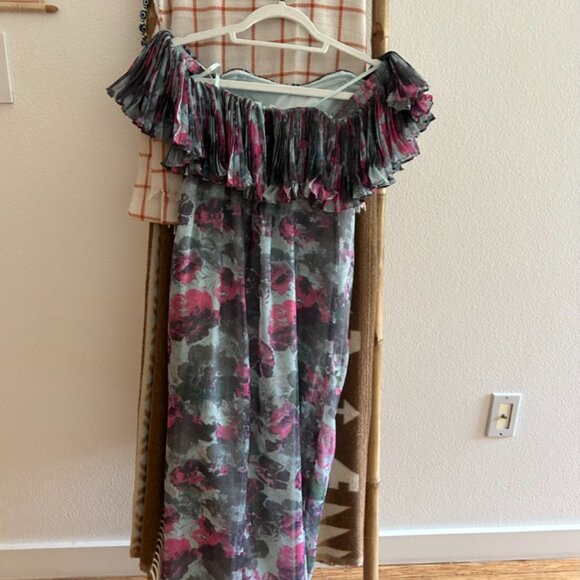 Hutch Off-The-Shoulder Ruffled Column Dress - 0 Petite - Picture 3 of 3